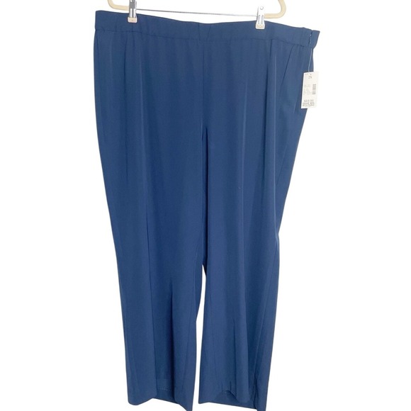 Catherines‎ Black Label Navy Blue Dress Pants Comfort Waist Plus 2X Wide Leg - Picture 1 of 3